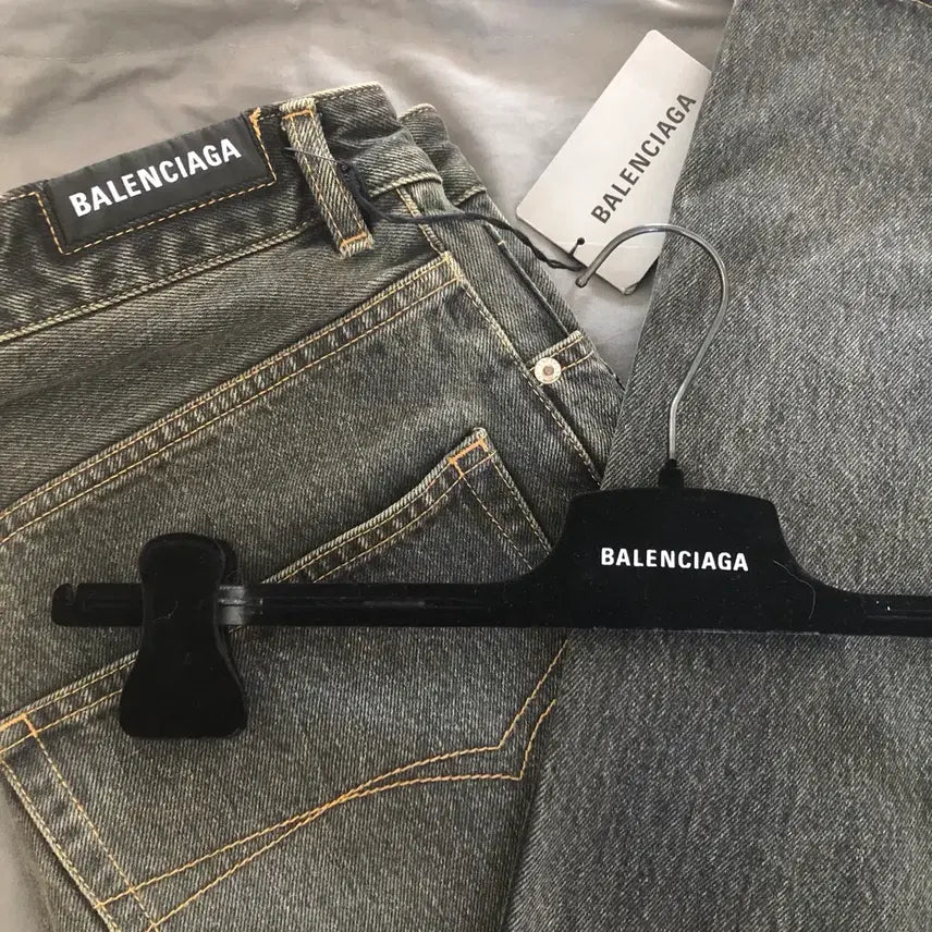 [BUNJANG] Balenciaga Black Grey Large Baggy Jeans / [S] 발렌시아가 라지배기진 블랙그레이