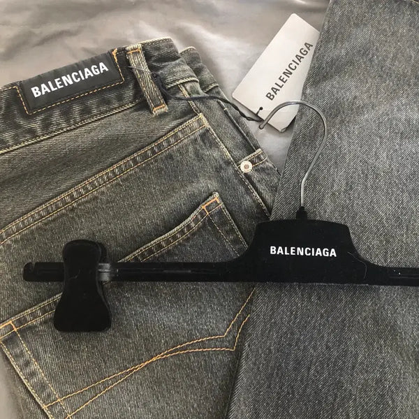 [BUNJANG] Balenciaga Black Grey Large Baggy Jeans / [S] 발렌시아가 라지배기진 블랙그레이