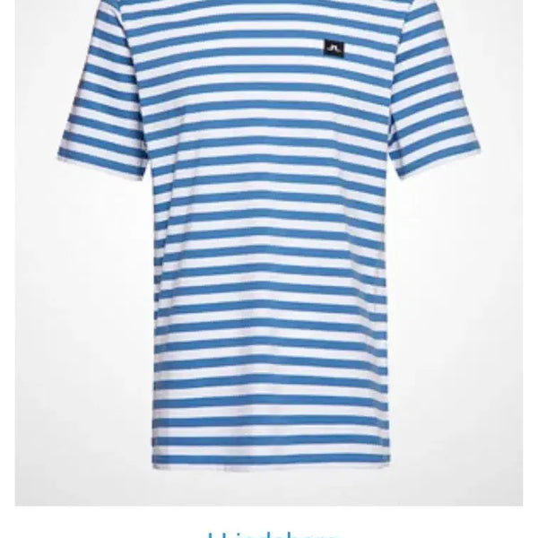 [BUNJANG] J. Lindeberg Striped Short-Sleeve T-Shirt Blue / 새상품 제이 린드버그 스트라이프 반팔티 블루