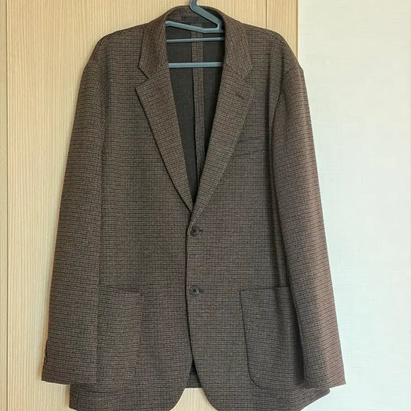 [BUNJANG] Uniqlo Comfort Check Jacket Dark Brown XL / 유니클로 컴포트 체크 자켓 (XL 사이즈)