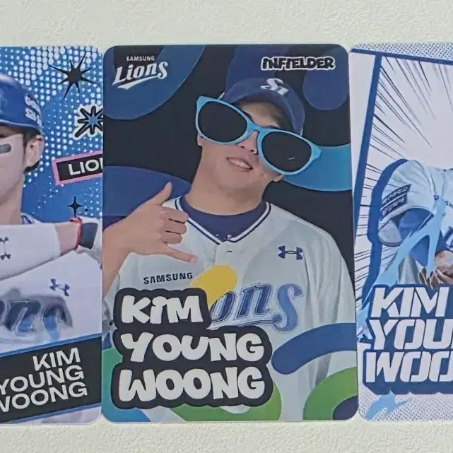 [BUNJANG] Samsung Lions Kim Young-woong Photocard Bundle Set (3 Types) / 삼성라이온즈 김영웅 포카 3종 일괄