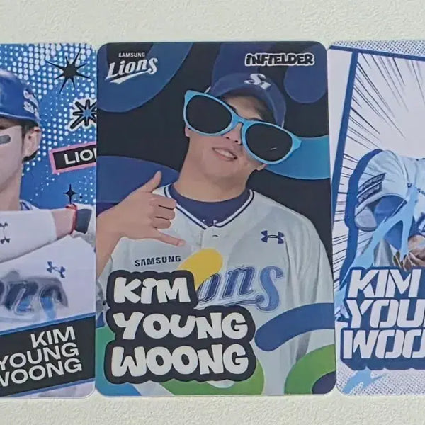 [BUNJANG] Samsung Lions Kim Young-woong Photocard Bundle Set (3 Types) / 삼성라이온즈 김영웅 포카 3종 일괄