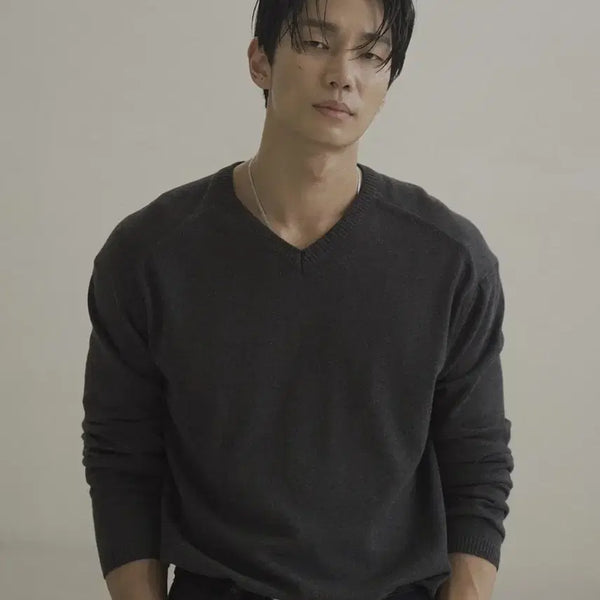 [BUNJANG] Siiiido Everywhere V-Neck Knit Charcoal / (3) 시도 siiiido 에브리웨어 브이넥 니트 차콜