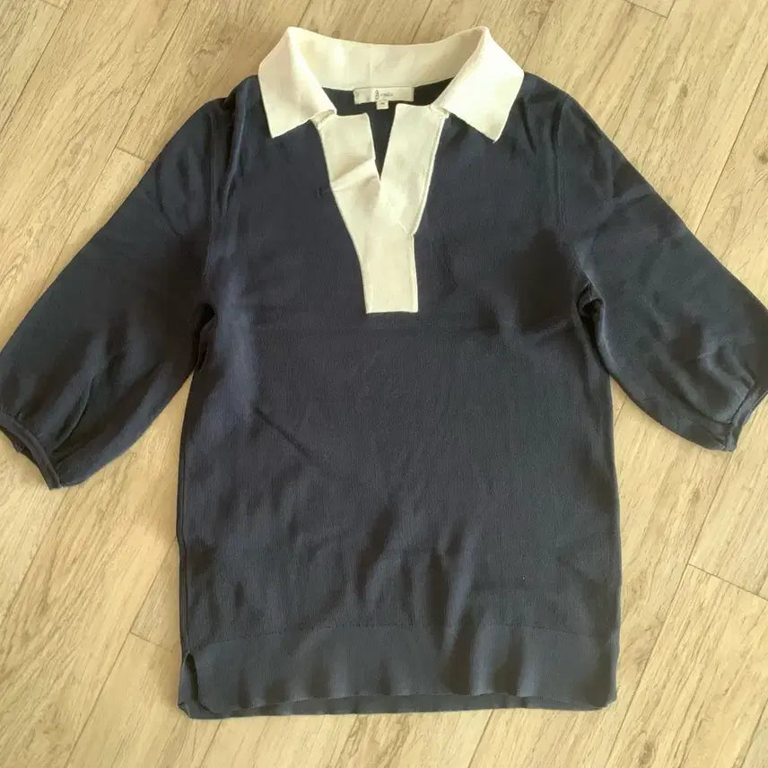 [BUNJANG] Jis Studio Designer Ji Chun Hee Short Sleeve Knit Sweater / 지스튜디오 지춘희디자이너 카라반팔니트 스웨터상의