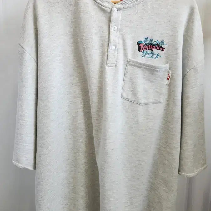 [BUNJANG] Freaks Store Gray Henleys Short Sleeve T-Shirt L / 프릭스 스토어 그레이 헨리넥 반팔티 L 새상품