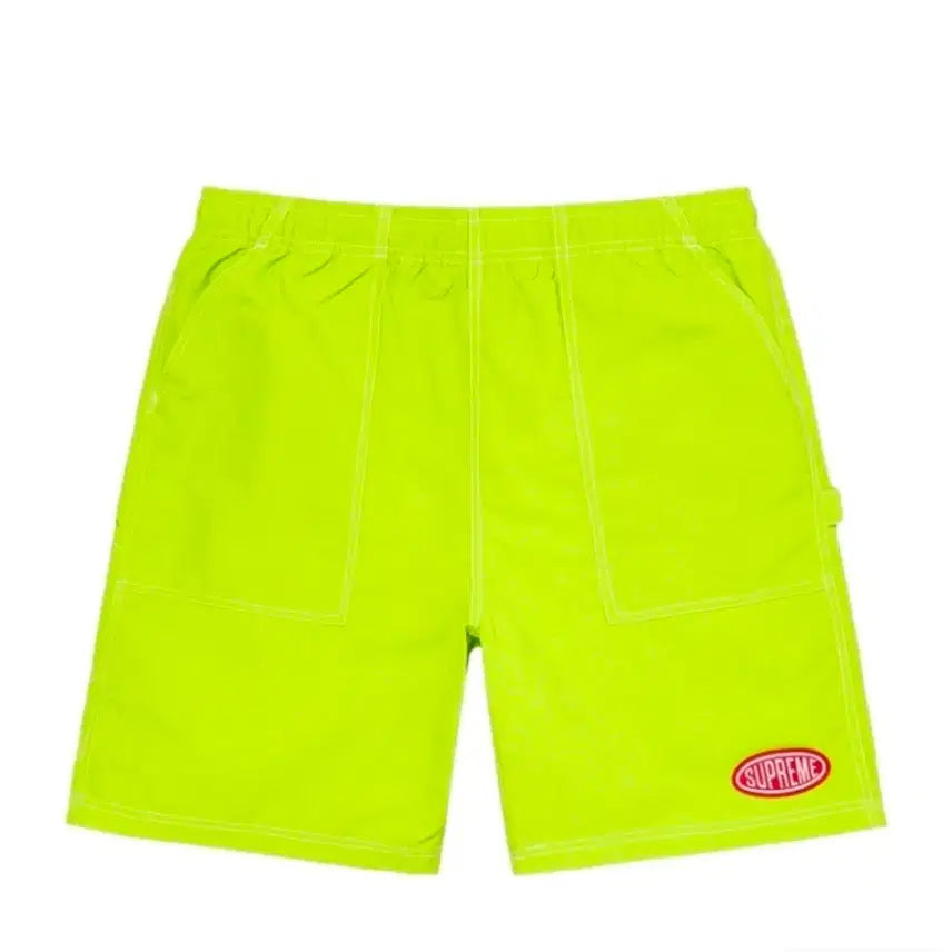 [BUNJANG] Supreme Nylon Painter Shorts Lime (23SS) / [새상품L] 슈프림 나일론 페인터 쇼츠 라임 - 23SS