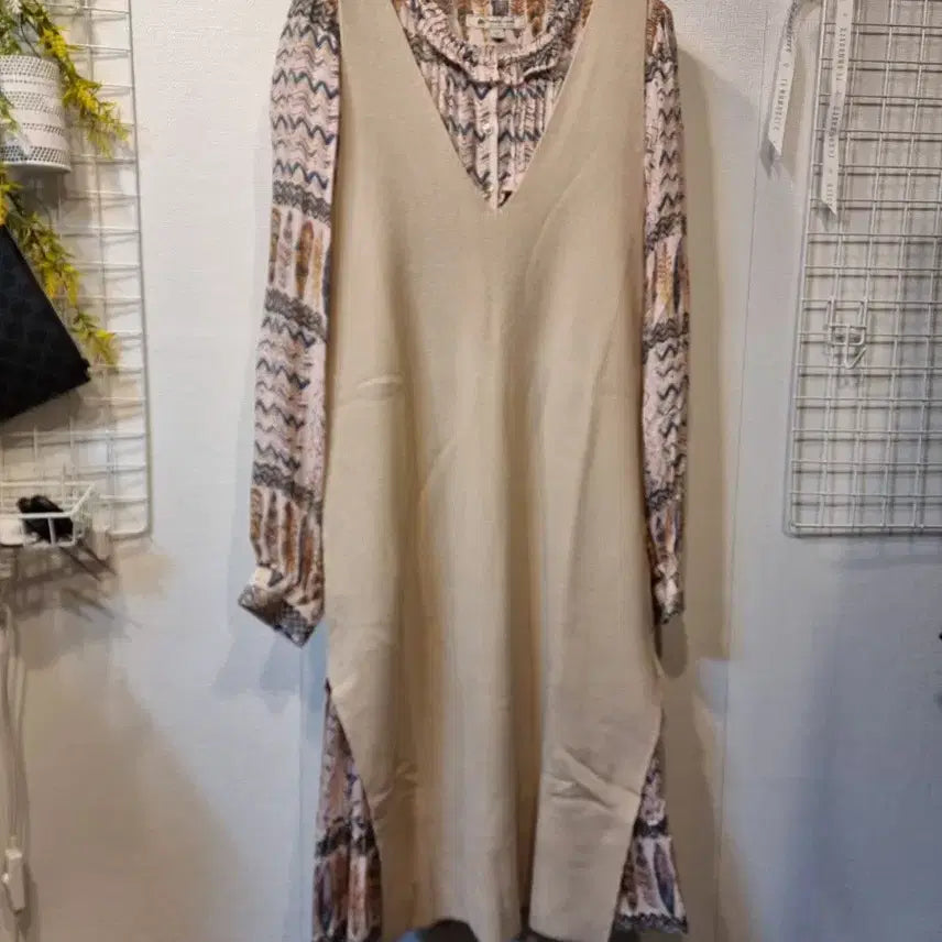 [BUNJANG] Thursday Island Layered Long Vest Oatmeal S / 새상품 S 레이어드 롱  베스트 써스데이아일랜드