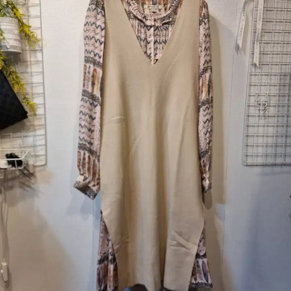 [BUNJANG] Thursday Island Layered Long Vest Oatmeal S / 새상품 S 레이어드 롱  베스트 써스데이아일랜드