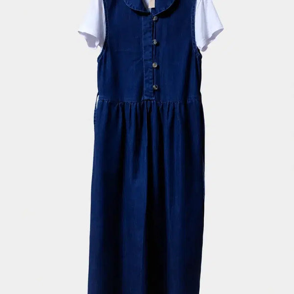 [BUNJANG] Denim Sleeveless Maxi Dress / 새상품) 데님 롱 원피스 민소매 나시 여름 찐청 치마