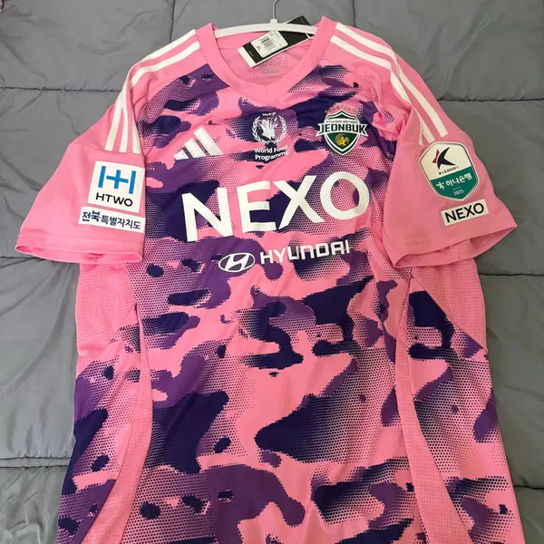 [BUNJANG] Jeonbuk FC Camouflage Pink Uniform XL Full Marking / 전북 카모플라주 핑크 유니폼 판매합니다 (원가)