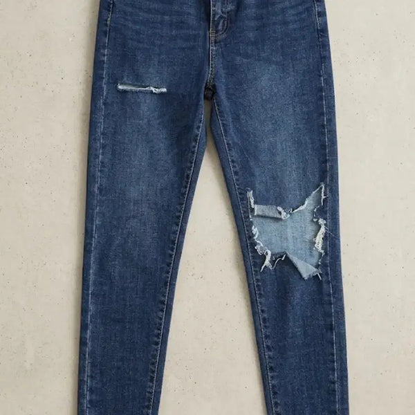 [BUNJANG] BY FLOW Women's Distressed Jeans (Size S) / 여성 찢어진 청바지 BY FLOW S 1D2-8