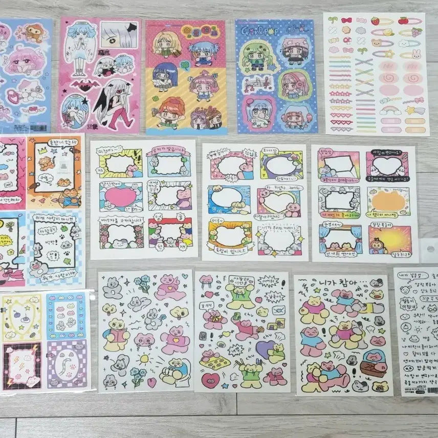 [BUNJANG] Goyangidabang Heehiclub Sticker Set (14 Sheets) / 고양이다방 히히클럽 다꾸 스티커 14장