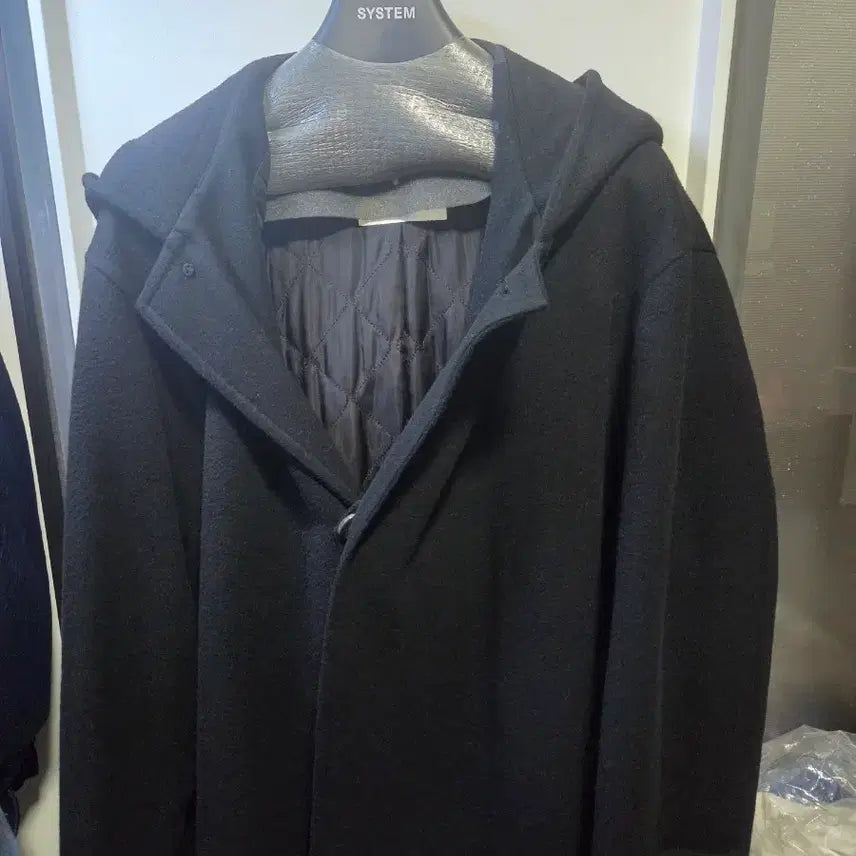 [BUNJANG] Time Hooded Coat Black / 타임 후드코트 105입으시면 맞아요