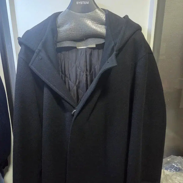 [BUNJANG] Time Hooded Coat Black / 타임 후드코트 105입으시면 맞아요