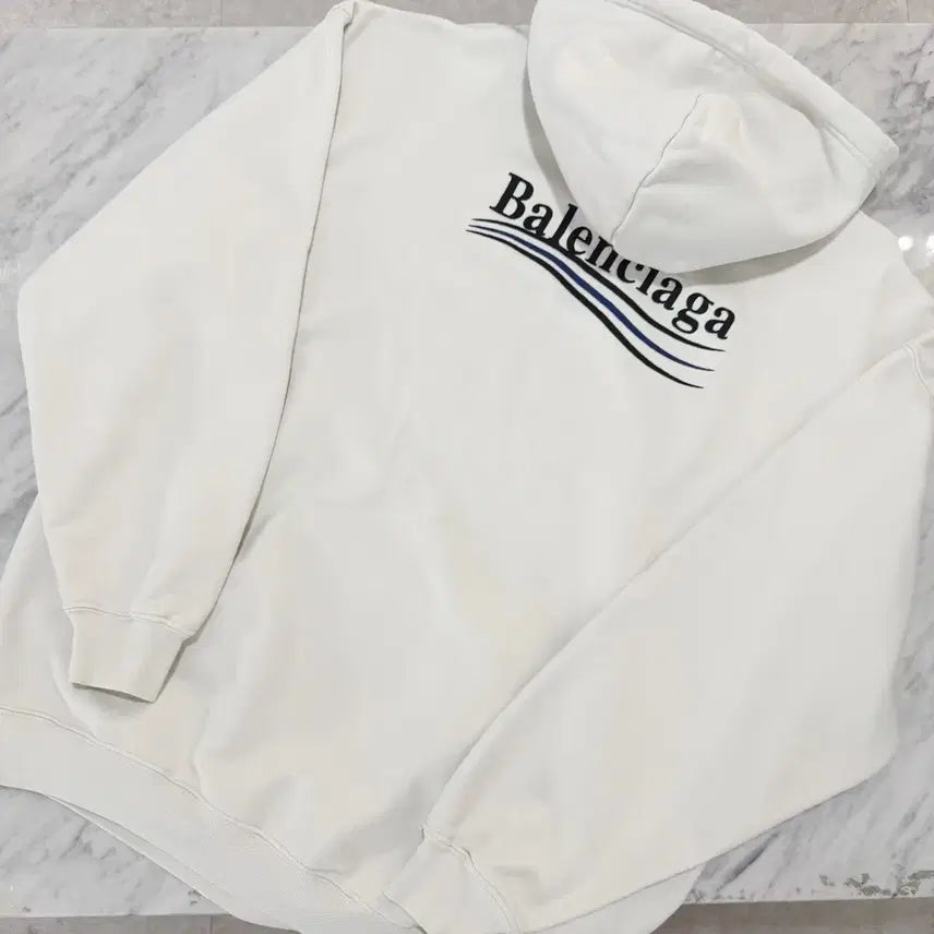 [BUNJANG] Balenciaga Wave Logo Embroidered Hoodie Size S / [정품 s] 발렌시아가 웨이브로고 자수 후드