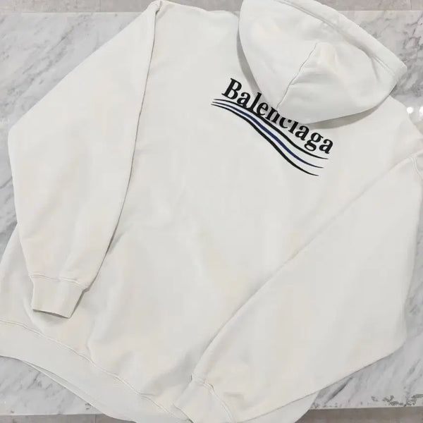 [BUNJANG] Balenciaga Wave Logo Embroidered Hoodie Size S / [정품 s] 발렌시아가 웨이브로고 자수 후드