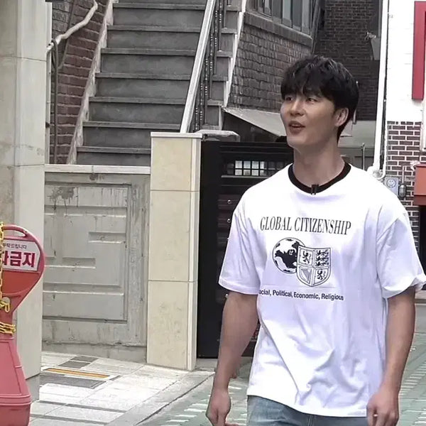 [BUNJANG] Jigeum Global Round Ringer T-Shirt / 지금 글로벌 라운드 링거 반팔 (말왕이입은반팔)
