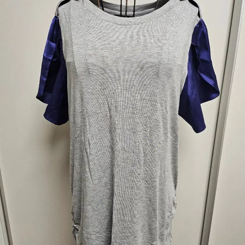 [BUNJANG] Sheer Short-Sleeve T-Shirt Gray / 시스루 반팔 티셔츠 그레이