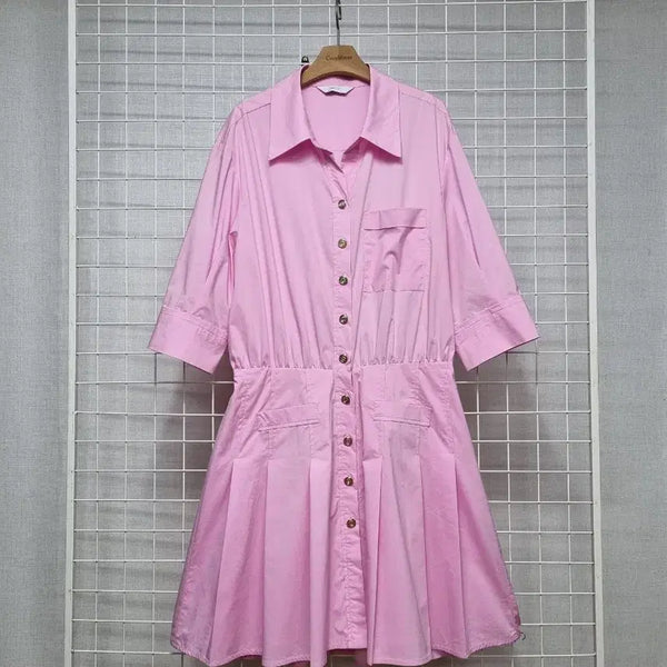 [BUNJANG] Satin Pink Dress Size 55-66 / 샤틴 핑크 원피스 55~66