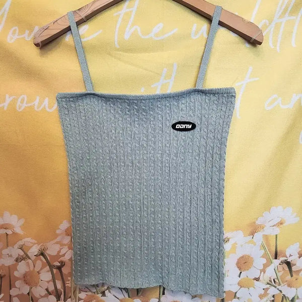 [BUNJANG] ORDINARY Cable Knit Camisole - Free Size / ORDINARY 케이블 니트 나시 F