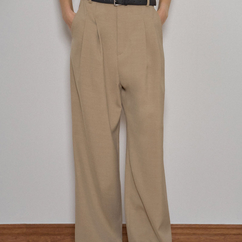 [BUNJANG] Shadrama Silky Texture Two-Tuck Pants / 샤드라마 실키 텍스쳐 투턱 팬츠