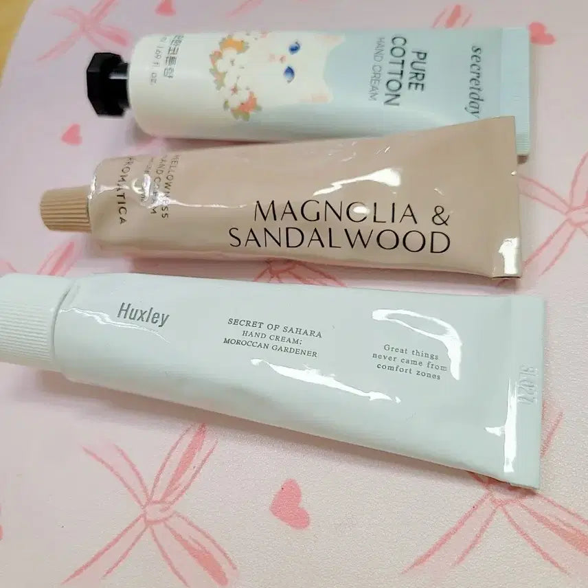[BUNJANG] Bundle Set Huxley Moroccan Gardener, Aromatica, Secret Day Cotton Scent Hand Creams (Sealed) / 미개봉 새상품 일괄 헉슬리 핸드크림 아로마티카 핸드크림 시크릿데이 핸드크