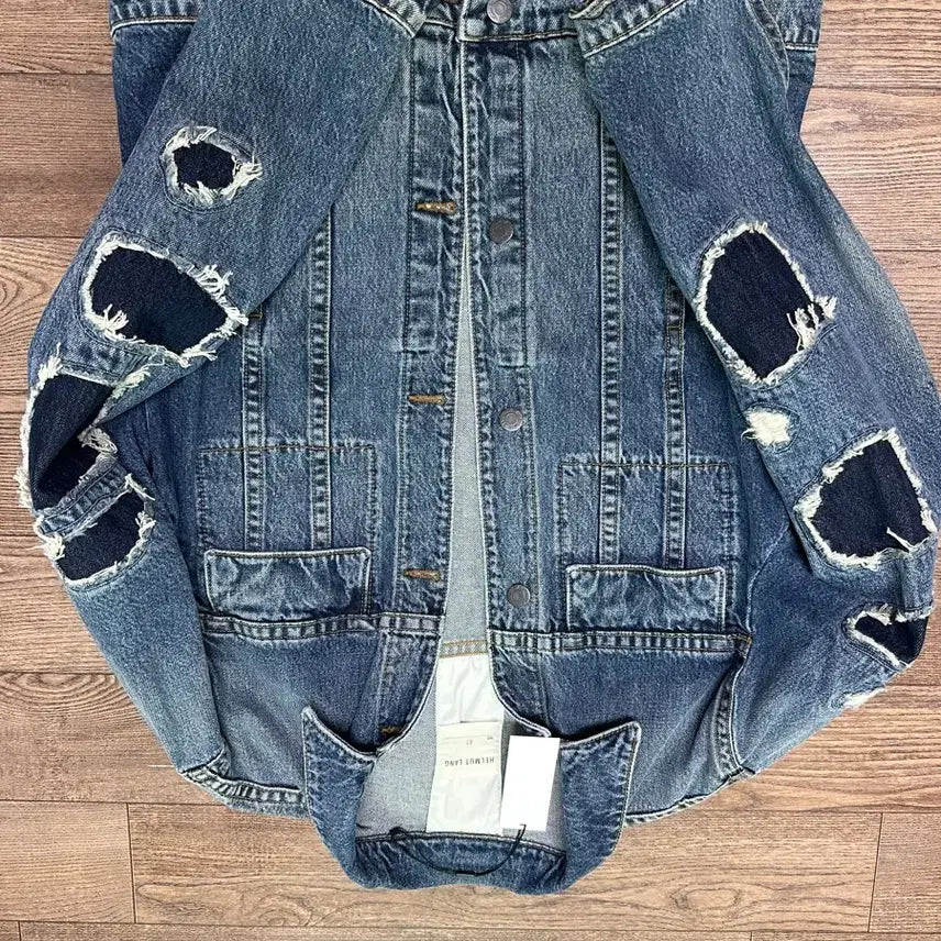 [BUNJANG] Helmut Lang Distressed Wash Denim Jacket / Helmut Lang 데님 자켓 청자켓 디스트로이드 워싱