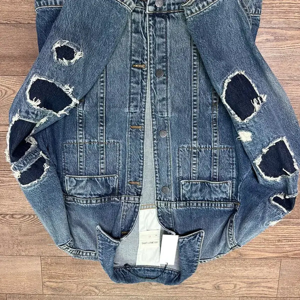[BUNJANG] Helmut Lang Distressed Wash Denim Jacket / Helmut Lang 데님 자켓 청자켓 디스트로이드 워싱