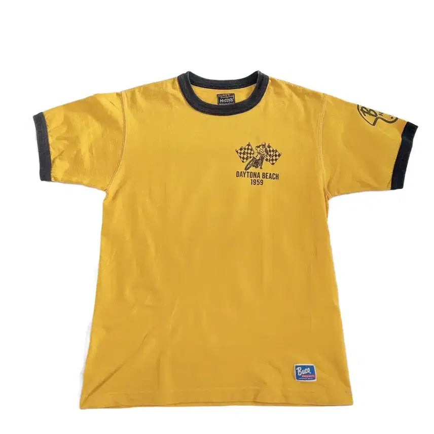 [BUNJANG] Buco Real McCoy Rider Printing T-Shirt Yellow / 36) Buco 부코 리얼맥코이 라이더 프린팅 티셔츠 옐로우