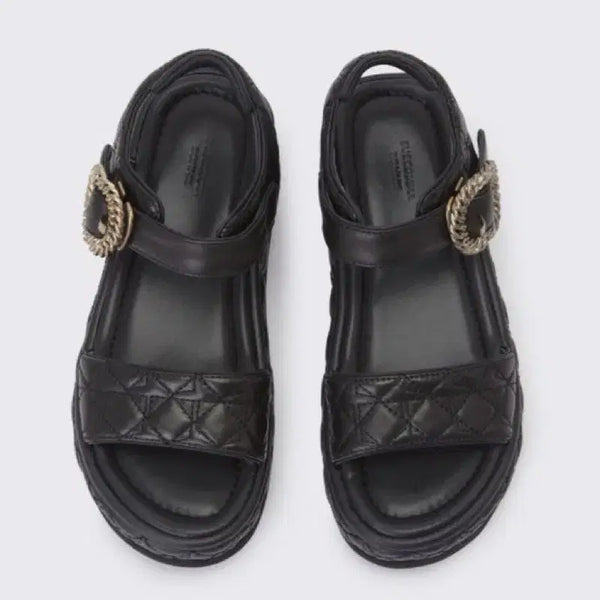[BUNJANG] SUECOMMA BONNIE Polygon Quilting Sandals Black / 245 슈콤마보니 폴리곤 퀼팅 샌들 블랙
