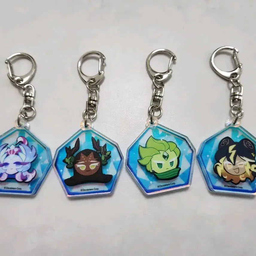 [BUNJANG] Cookierun Soul Stone Keychain Bundle (Seolbaek, Bagung, Namu, Noeshin) / (새상품) 쿠키런 영혼석 키링 일괄(설백, 바궁, 나무, 뇌신)