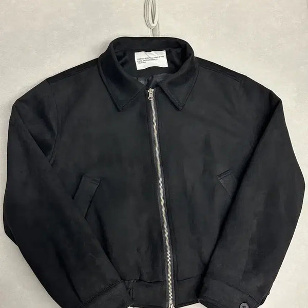 [BUNJANG] Place Studio Two-Way Suede Blouson Jacket Black / 플레이스 스튜디오 투웨이 블루종 스웨이드 밴딩 점퍼 자켓 블랙