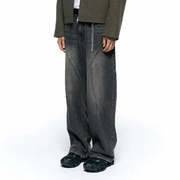 [BUNJANG] In Silence Curved Panel Denim Pants Dark Grey Size M / 인사일런스 커브드 패널 데님 팬츠 DARK GREY M사이즈