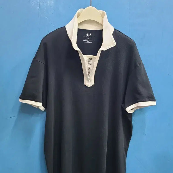 [BUNJANG] A/X Armani Exchange Half-Zip Collar T-Shirt XL / 나 아르마니야~반집업 카라티