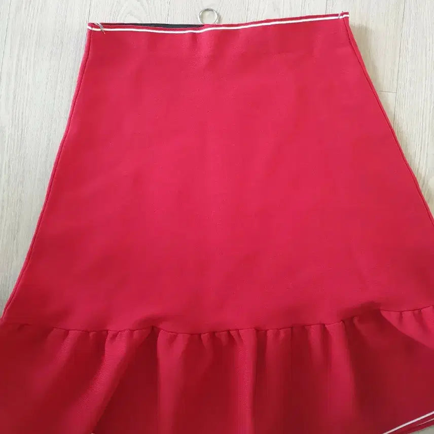 [BUNJANG] Sandro Red Frill Midi Skirt / 산드로 레드 스커트