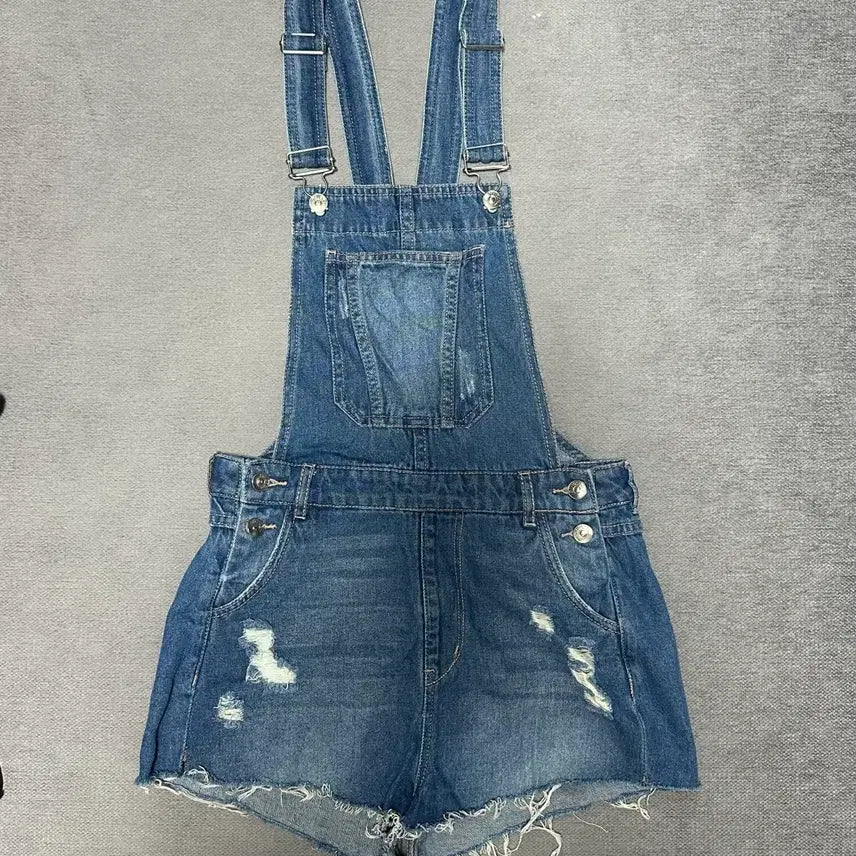 [BUNJANG] H&M Denim Overall Shorts Size EUR 36 / H&M 데님 멜빵 반바지 EUR 36