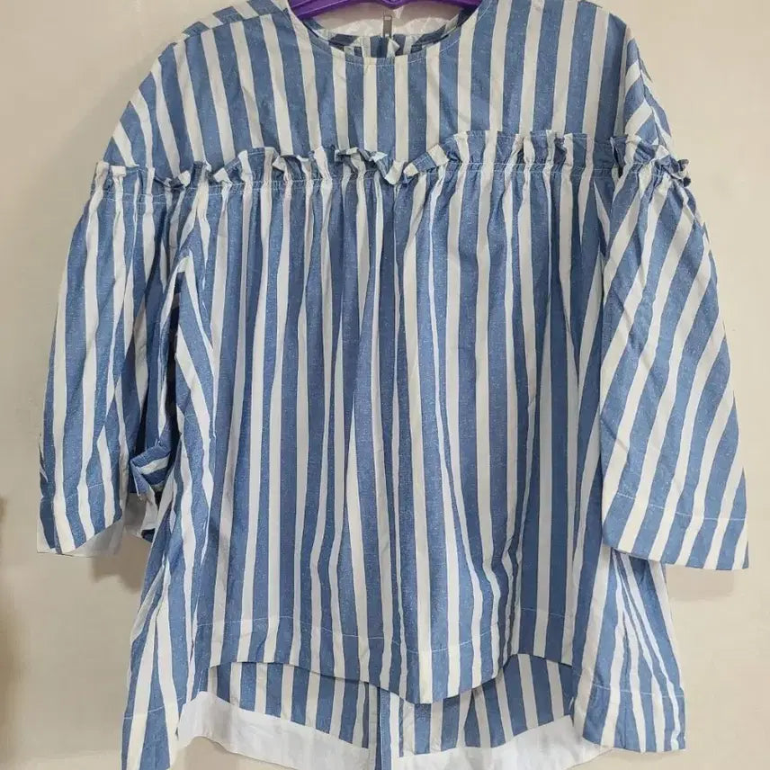 [BUNJANG] Golden Goose Frill Blouse M Stripe Pattern / 골든구스 프릴블라수스M