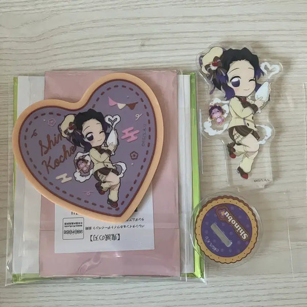 [BUNJANG] Demon Slayer Shinobu Kocho Valentine's Day Acrylic Stand & Coaster Bundle Set / 일괄) 귀멸의 칼날 코쵸우 시노부 발렌타인 데이 아크릴 스탠드 코스터