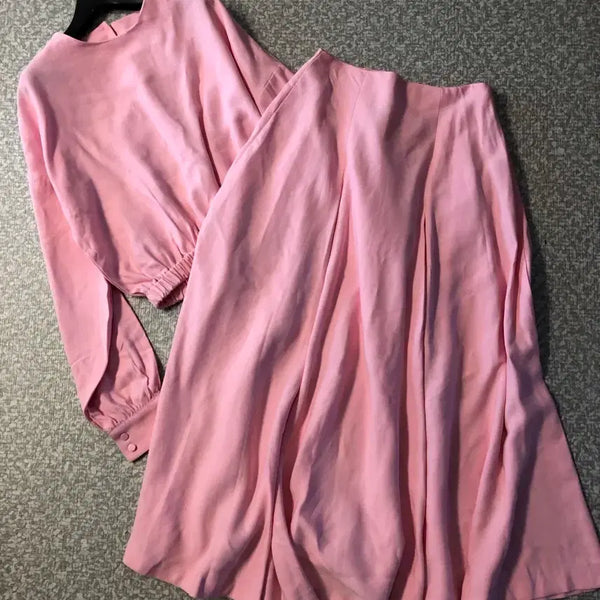 [BUNJANG] Dint Made Pink Two-Piece Setup Set Skirt Blouse / 딘트 메이드 DINT 핑크 투피스 셋업 세트 스커트 블라우스 하객룩 치마