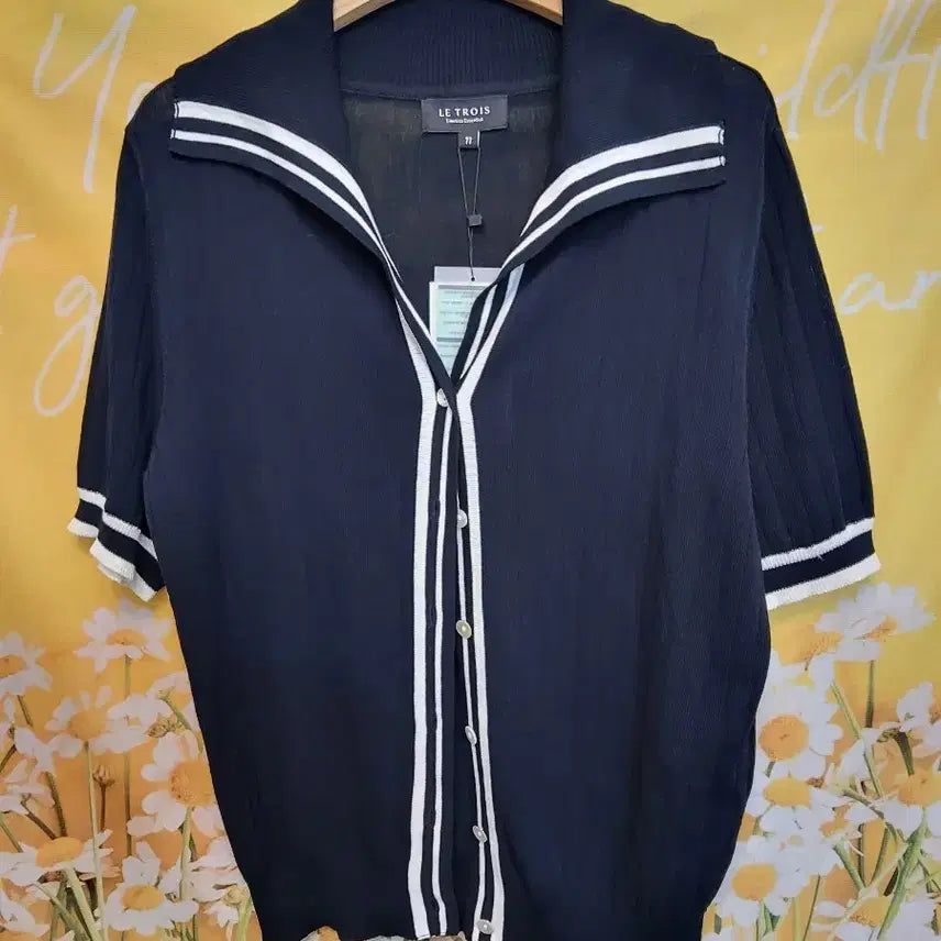 [BUNJANG] Le Tour 2024 Navy Short Sleeve Knit - Size 77L / 77L]      미사용/르투아 2024 네이비 반팔 니트