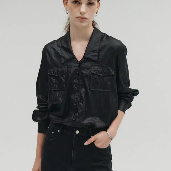 [BUNJANG] Salty Pebble Glossy Shirt / 솔티페블 글로시 셔츠