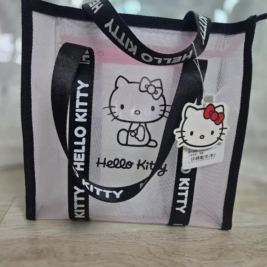 [BUNJANG] Hello Kitty Mesh Tote Bag Pouch / 키티 메쉬 망사 토트백  가방 파우치