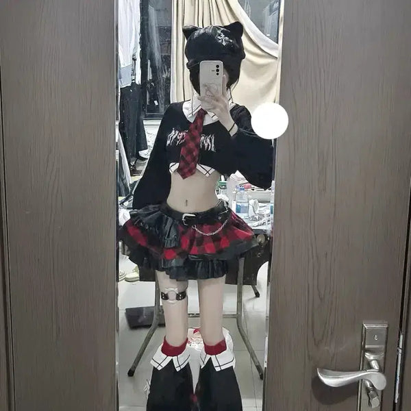 [BUNJANG] Evangelion Asuka Langley Soryu Rock Band Cosplay Set / 레어코스! 에반게리온 아스카 록밴드 코스프레ㅣ고전 미소녀