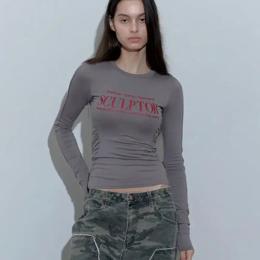 [BUNJANG] Sculptor Long Sleeve T-Shirt Grey / [스컬프터] SCULPTOR 긴팔 티셔츠 그레이