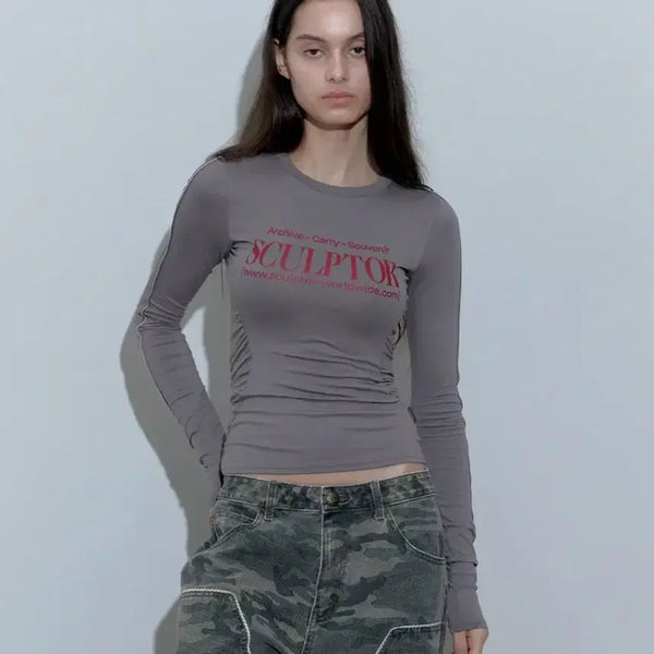 [BUNJANG] Sculptor Long Sleeve T-Shirt Grey / [스컬프터] SCULPTOR 긴팔 티셔츠 그레이
