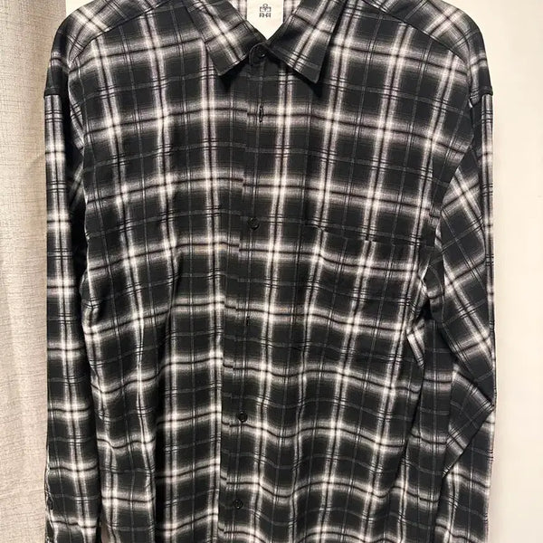 [BUNJANG] Polerute Loose Checkered Shirt Black/White / [3]폴리테루 루즈드 체크셔츠 블랙/화이트