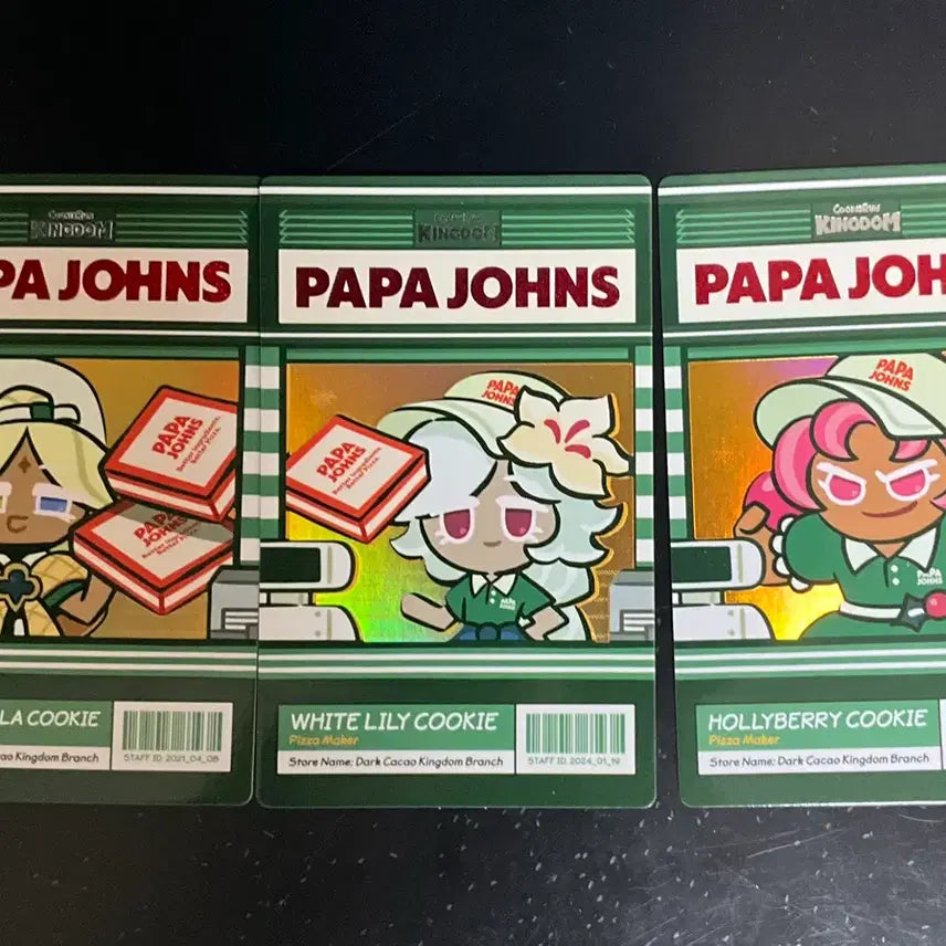 [BUNJANG] Cookie Run Kingdom x Papa John's Collaboration Photocard Pure Vanilla Saint Lily Hollyberry / 쿠키런 킹덤 파파존스 콜라보 포토카드 퓨어바닐라 세인트릴리 홀리베리