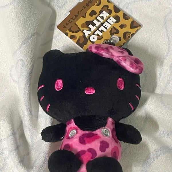 [BUNJANG] Hello Kitty Black Kitty Leopard Plush Charm / 헬로키티 블랙키티 레오파드 인형 키링