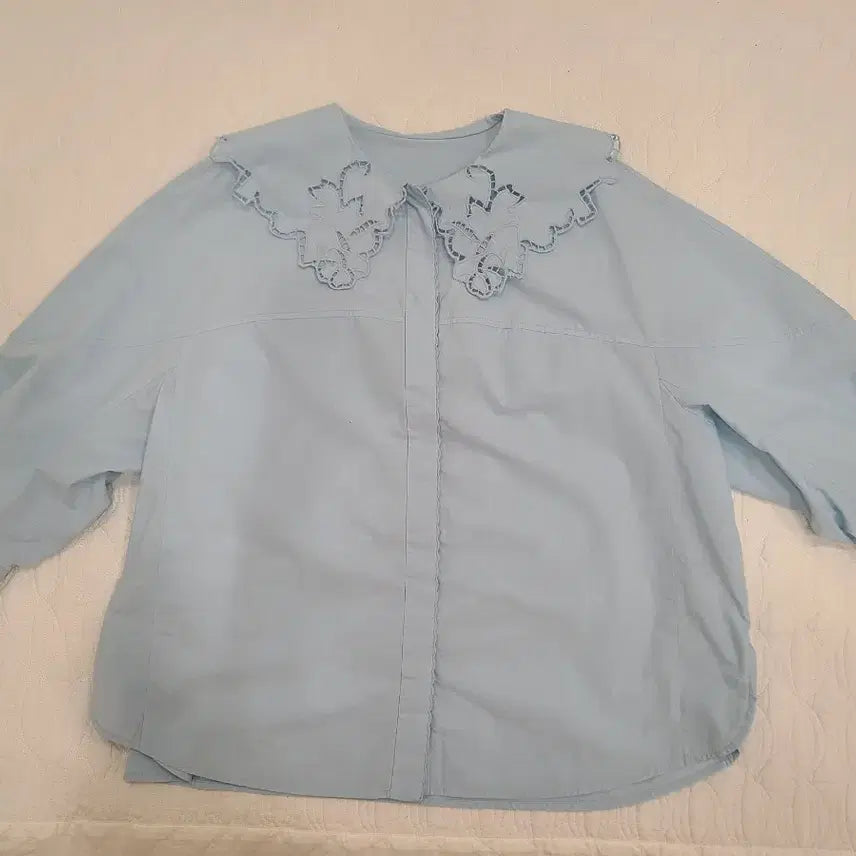 [BUNJANG] Mine Lace Collar Blouse - Size 55 / 마인 레이스 카라 블라우스 55사이즈