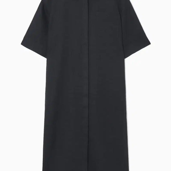 [BUNJANG] COS Oversized Linen Midi Short-Sleeve Dress Navy Blue / 코스 오버사이즈 린넨 미디 반팔 원피스 네이비블루